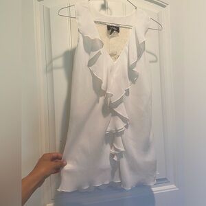 White flowy business casual top